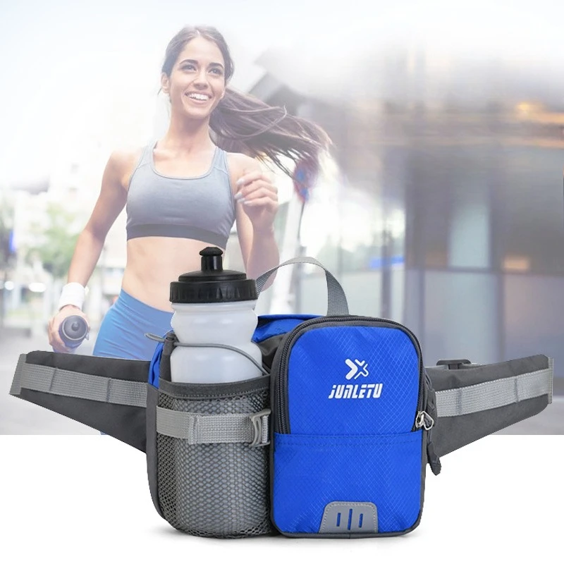 Light nylon cloth climbing men's water bottle waist bag multi-function waterproof mobile phone bag women running waist bag