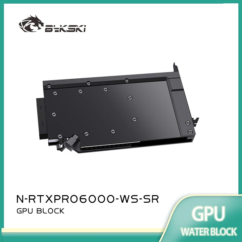 Bykski N-RTXPRO6000-WS-SR GPU Water Block for NVIDIA RTX Pro 6000 Blackwell Workstation Edition Card, All-metal Copper Radiator