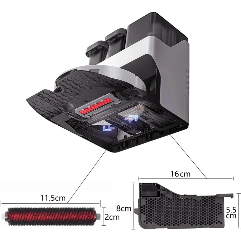 ABUD-4X Spazzola di manutenzione e accessori per il montaggio del filtro dell'acqua per Roborock S7 Max Dock di riempimento per lavaggio vuoto ultra completamente automatico