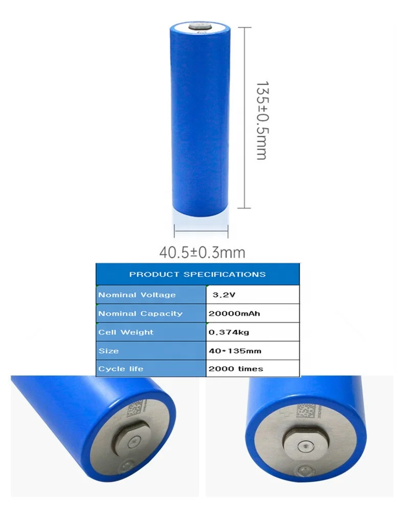 EVE 3.2v 20ah Cylindrical electric battery price lithium battery for electric powertools EVE C40 lfp 20ah 40135 cell