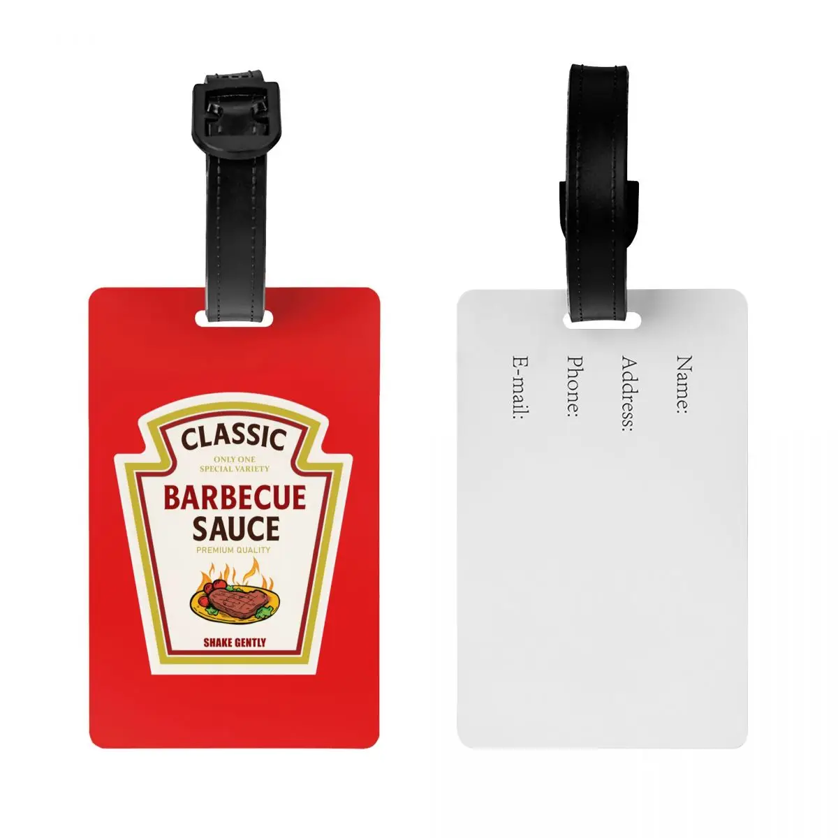 BBQ Barbecue Halloween Costume Matching Ketchup Mustard Mayo Luggage Tags Custom Baggage Tags Privacy Cover ID Label