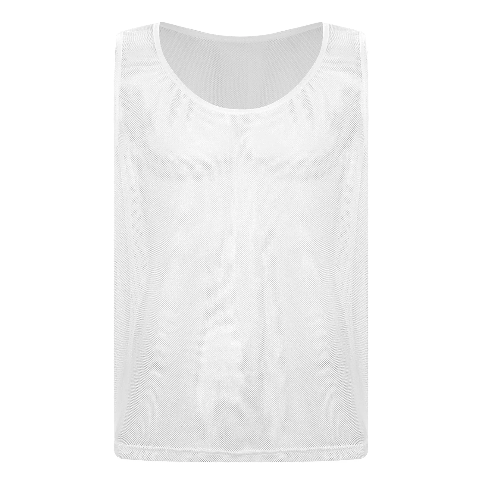 

Men Transparent Summer Mesh Sport Top Vest Team Sportswear Round Neck Sleeveless Tank Top for Basketball Football Volleyball