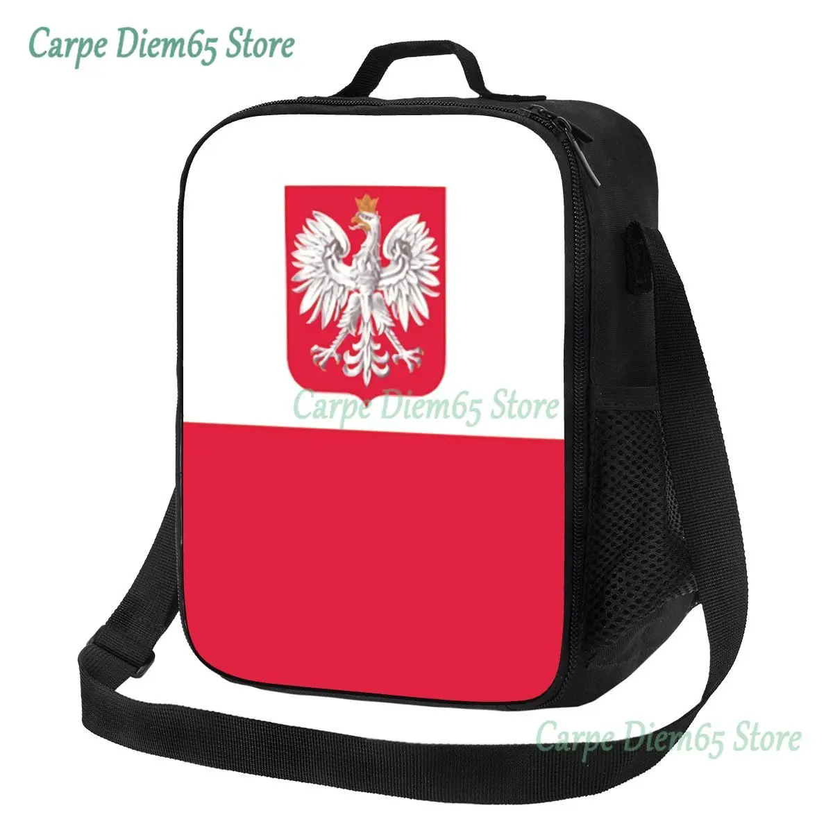 

Polish Flag Insulated Lunch Bag for Women Thermal Cooler Lunch Box Office Picnic Travel