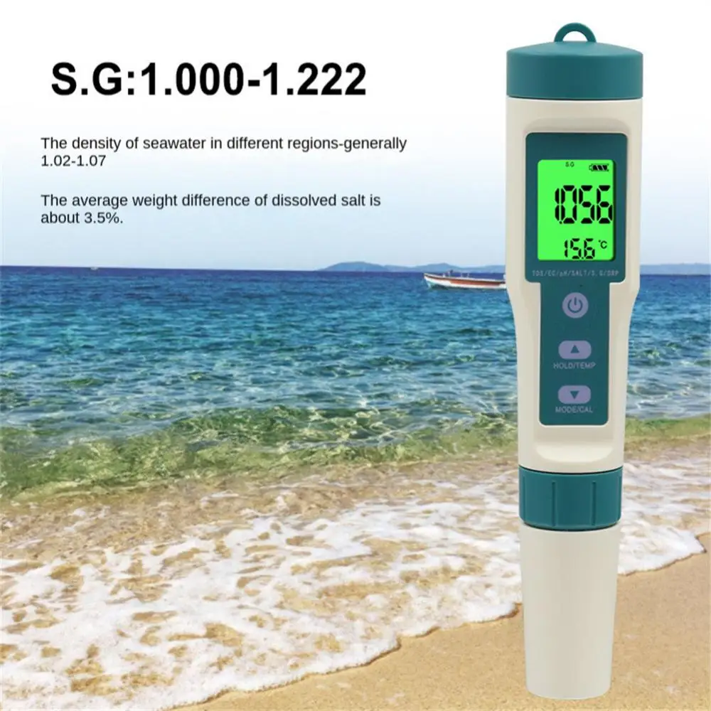 8 IN 1 Digital Water Quality PH Test Pen TDS/EC/PH/ORP Temp Meter Analysis Instruments Hydrogen-rich Drinking Water Tester