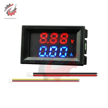 M430 디지털 전압 Ammeter 전원 미터 DC 5-12V 10A 50A 100A 듀얼 LED 디스플레이 전압 전류 미터 연결 전선 