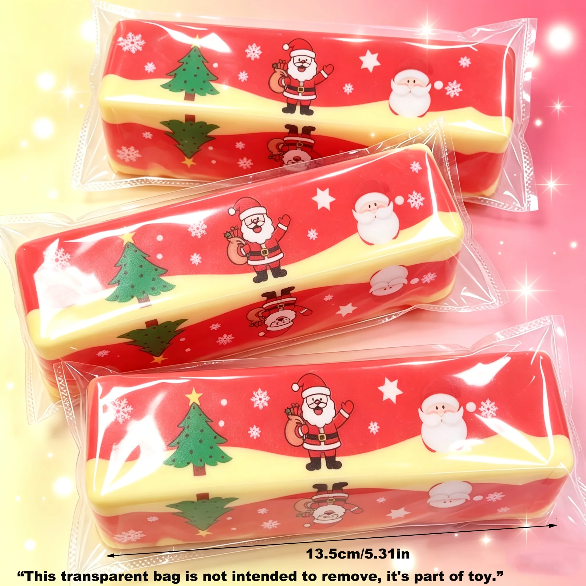 Christmas Squeeze Fidget Toy, Santa Xmas Tree Snowflake Printed Slow‑Rise Squishy Toy, Soft Stress Relief Toy for Kids Adults, H