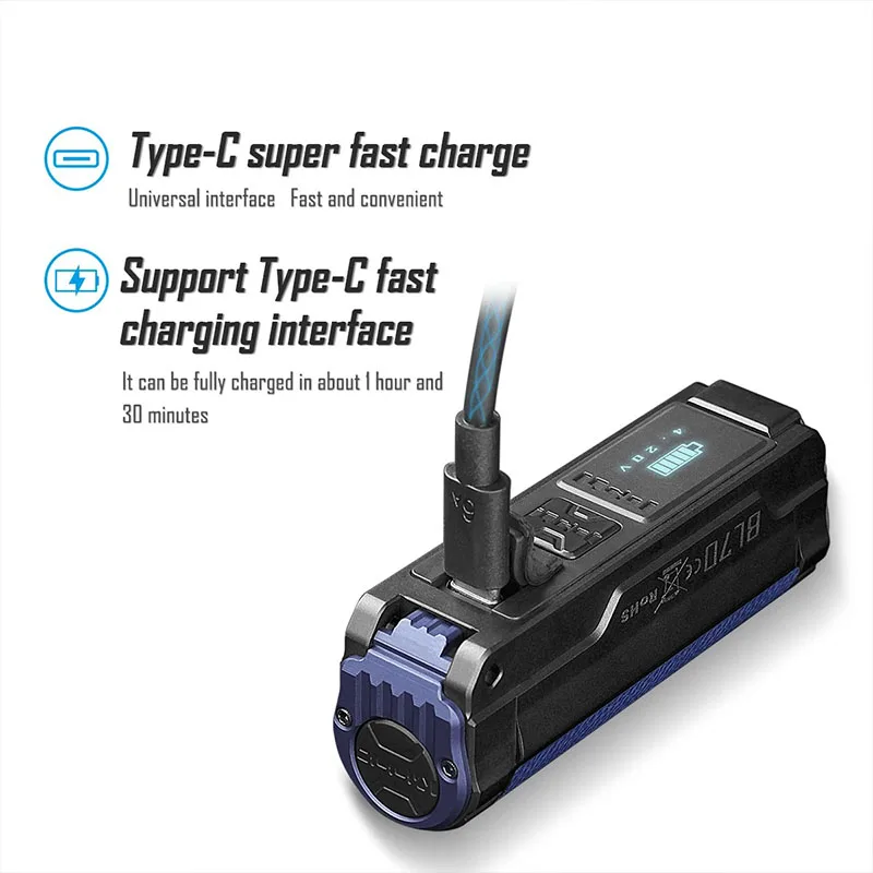 IMALENT BL70 Dual Light Source High-Output Tactical Flashlight, 6000 Lumens 347 Meters Beam Projection, Suitable for Camping