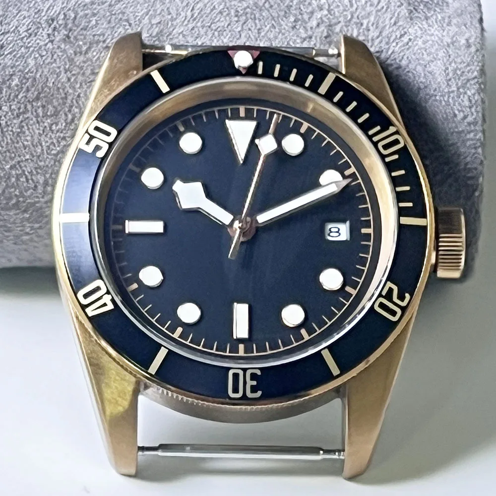 41MM rose gold case coated, black dial with 8215 automatic movement mirror sapphire glass men's watch without strap