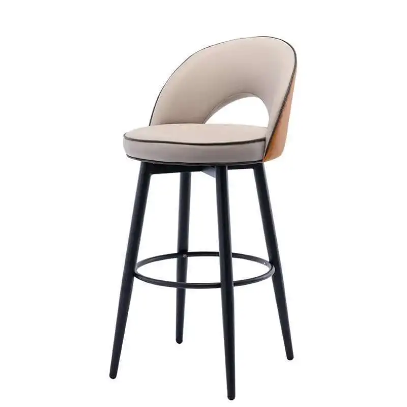 

Home Rotating High Stool Island Table Dining Chair Bar Hotel Front Desk Light Luxury Backrest Bar Chair Nordic Table Luxury
