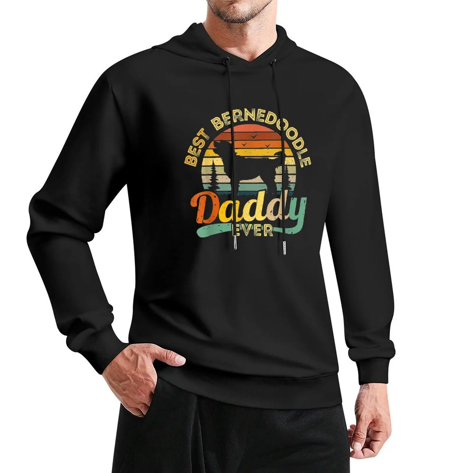 

Bernedoodle Dad Best Daddy Dog Retro Vintage Gift Tee Pullover Hoodie clothes for men streetwear men tracksuit