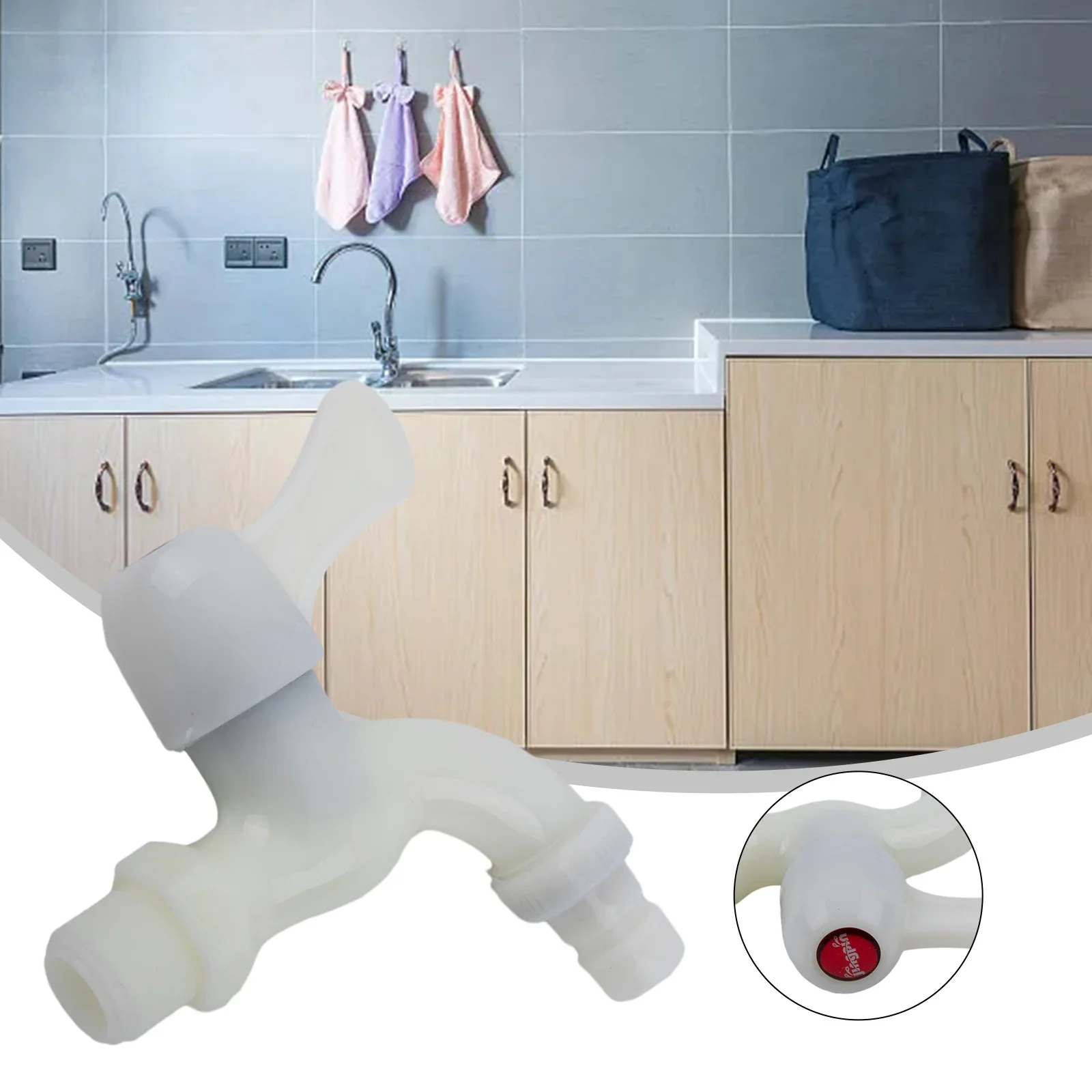 Single Cold Water Faucet Plastic Faucet 1 Pcs Faucet Faucet Nozzle G1/2 Male Household Natural Color Quick Connect