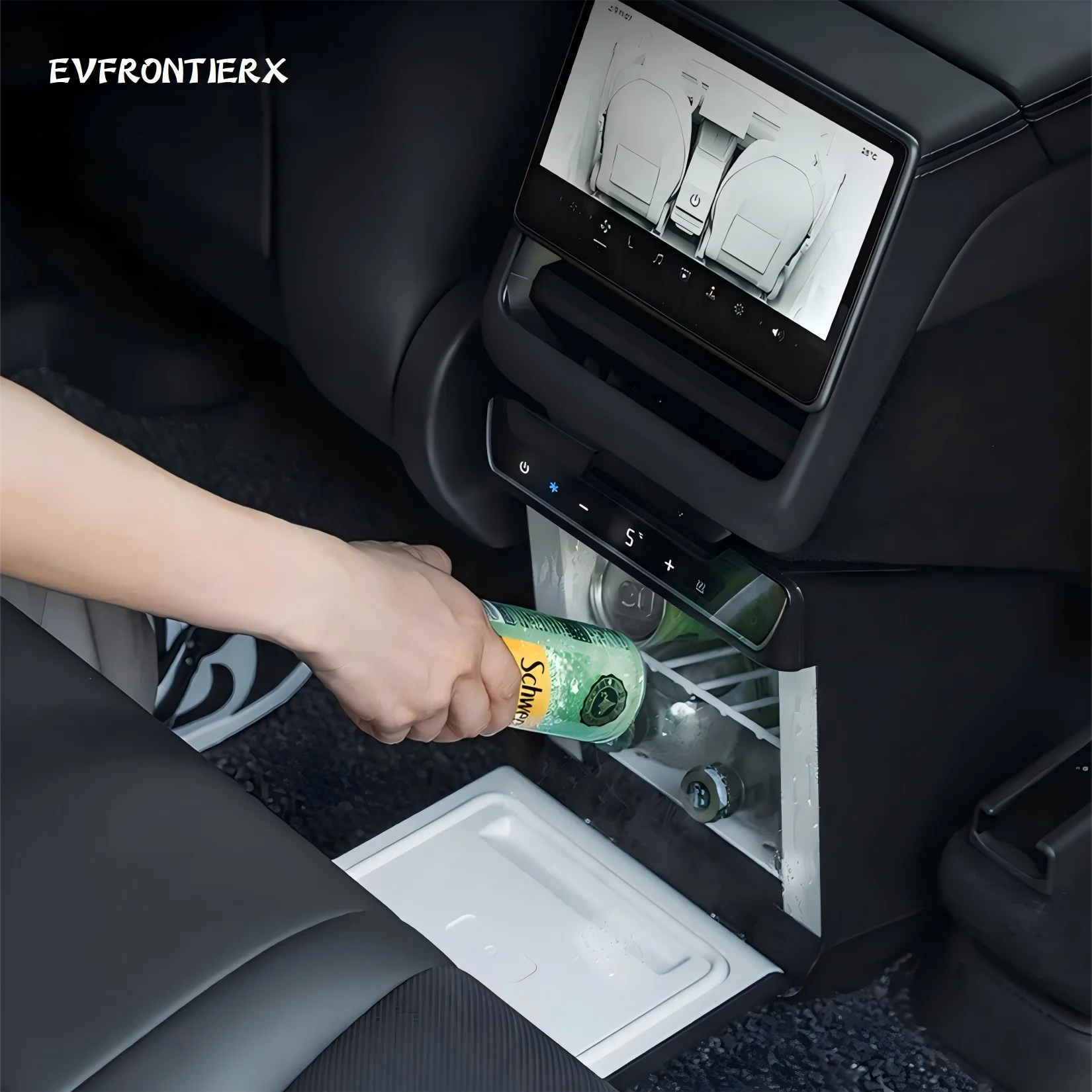 Car Refrigerator for Tesla Model Y Juniper 2025+ Rear Seat Portable Semiconductor Freezer Mini Fridge Cooling Heating Dual Modes