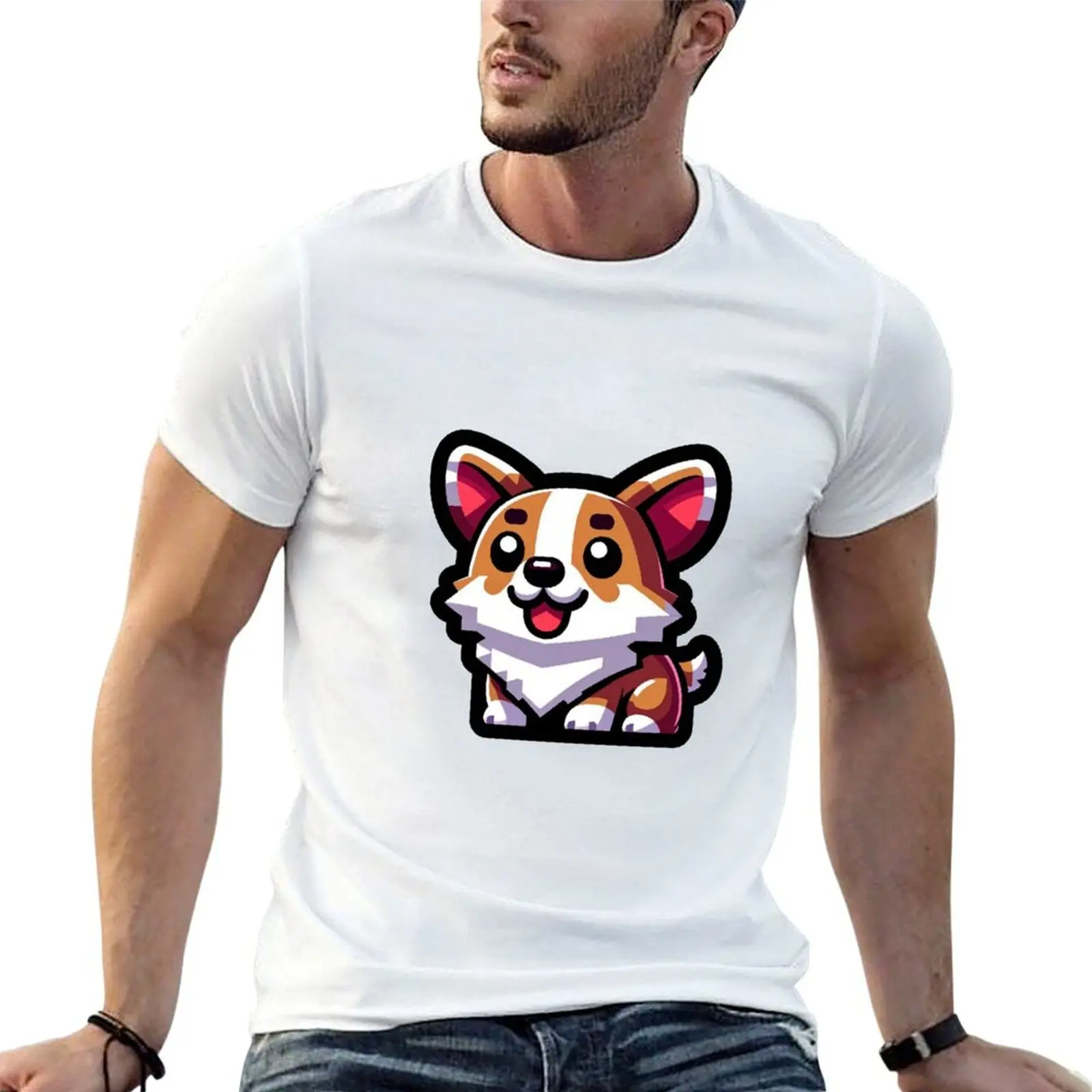 

cute little corgi T-Shirt anime tshirt t shirts for man graphic vintage t shirt custom print T-shirt