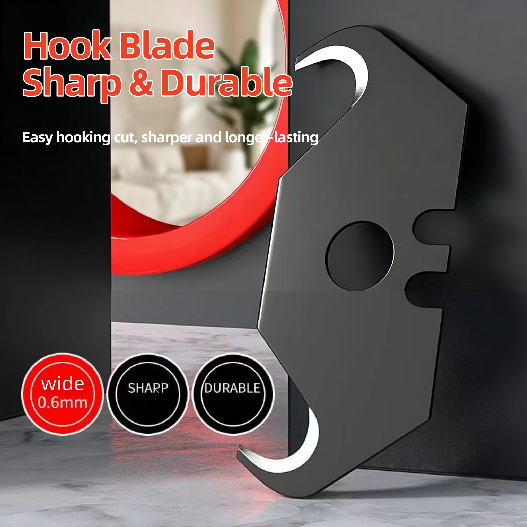 10 20 30Pcs Steel Safety Horn Utility Hook Blades Replacement Cutter Accessories For Carpet Wallpaper Cutting Hand Tool