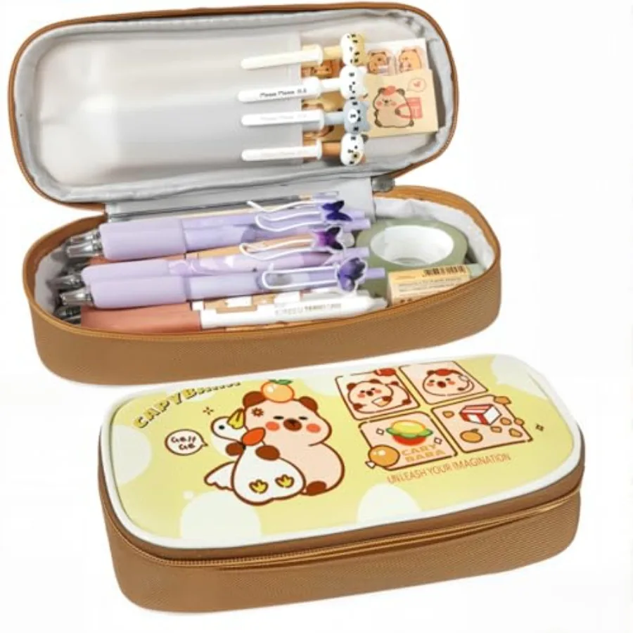 

Cute Capybara Pencil Case, Large Capybara Pencil Pouch Stationery Pen Bag, Cute Kawaii Pencil Case Pouch Cartoon Pen Box Holder