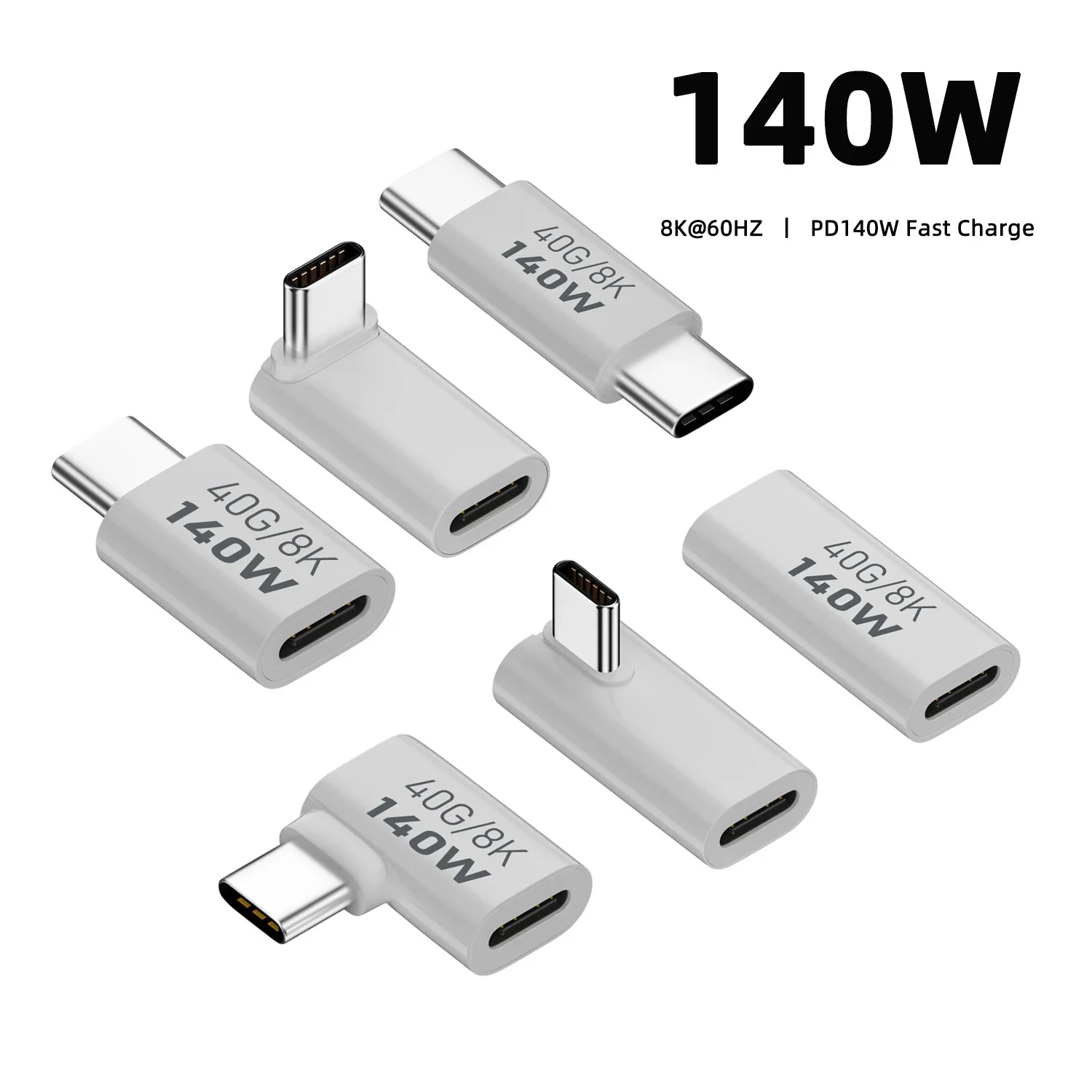 PD140W USB4.0 Type C to USB C Fast Charging Adapter Converter 40Gbps Data Sync Connector 8K@60Hz USB C OTG Adapter for MacBook