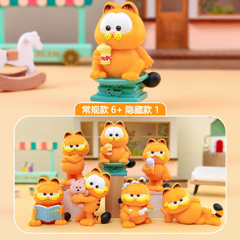 

Wholesale Garfield Fat Cat'S Family Blind Box Anime Cartoon Figure Cute Pet Desktop Ornament Mystery Box Gift