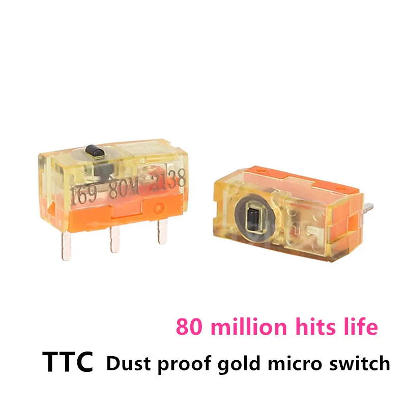 

10Pcs TTC dustproof gold micro switch 3pin gold alloy contact 80 million click life Computer mouse button accessorie