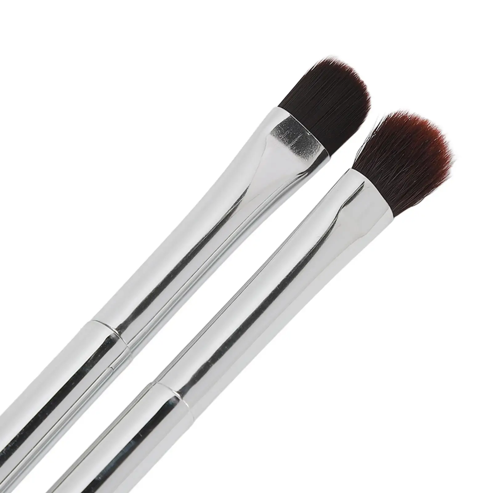 2 stücke doppel endige Lidschatten pinsel-profession elle weiche Concealer Make-up-Tools, Silber