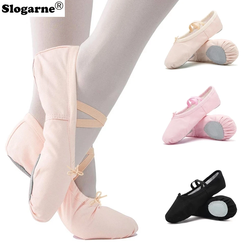 Students' Ballet Shoes Kids' Indoor Leather Sole Train Yoga Shoes Girls' Cotton Stage Show Dance Footwear Women Pole Dance Shoes