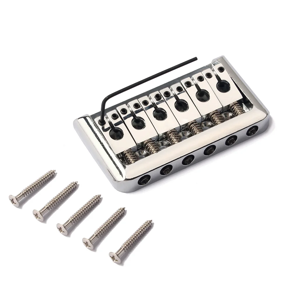 

Fixed Bridge 6-Saddle Ashtray Style Replacement For Electric Guitar Silver Tool Included Bridge Tailpiece Guitar