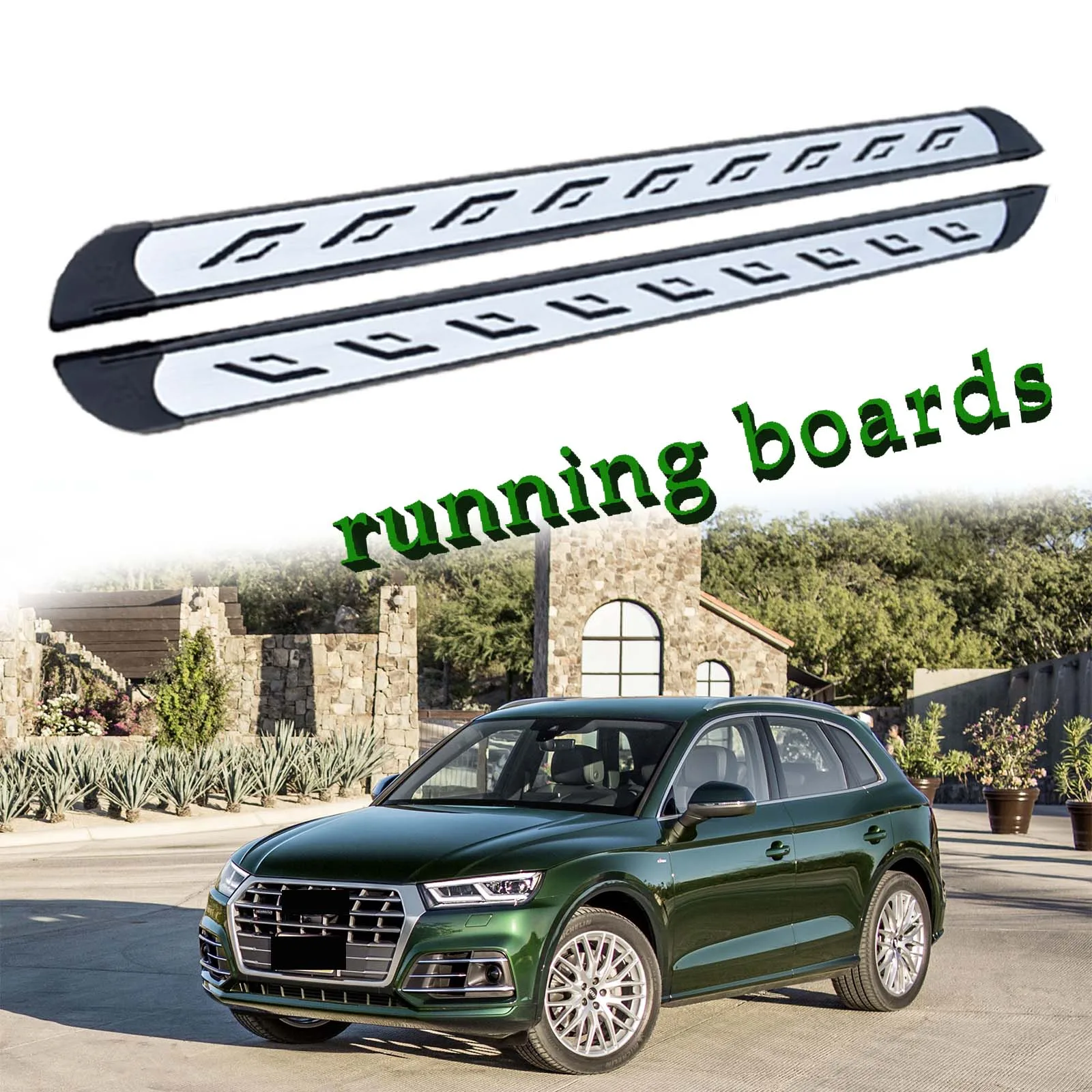 

2 шт. подходит для Audi Q5 SQ5 2018-2024, фиксированная полоса Nerf, боковая подножка педали (с кронштейнами)