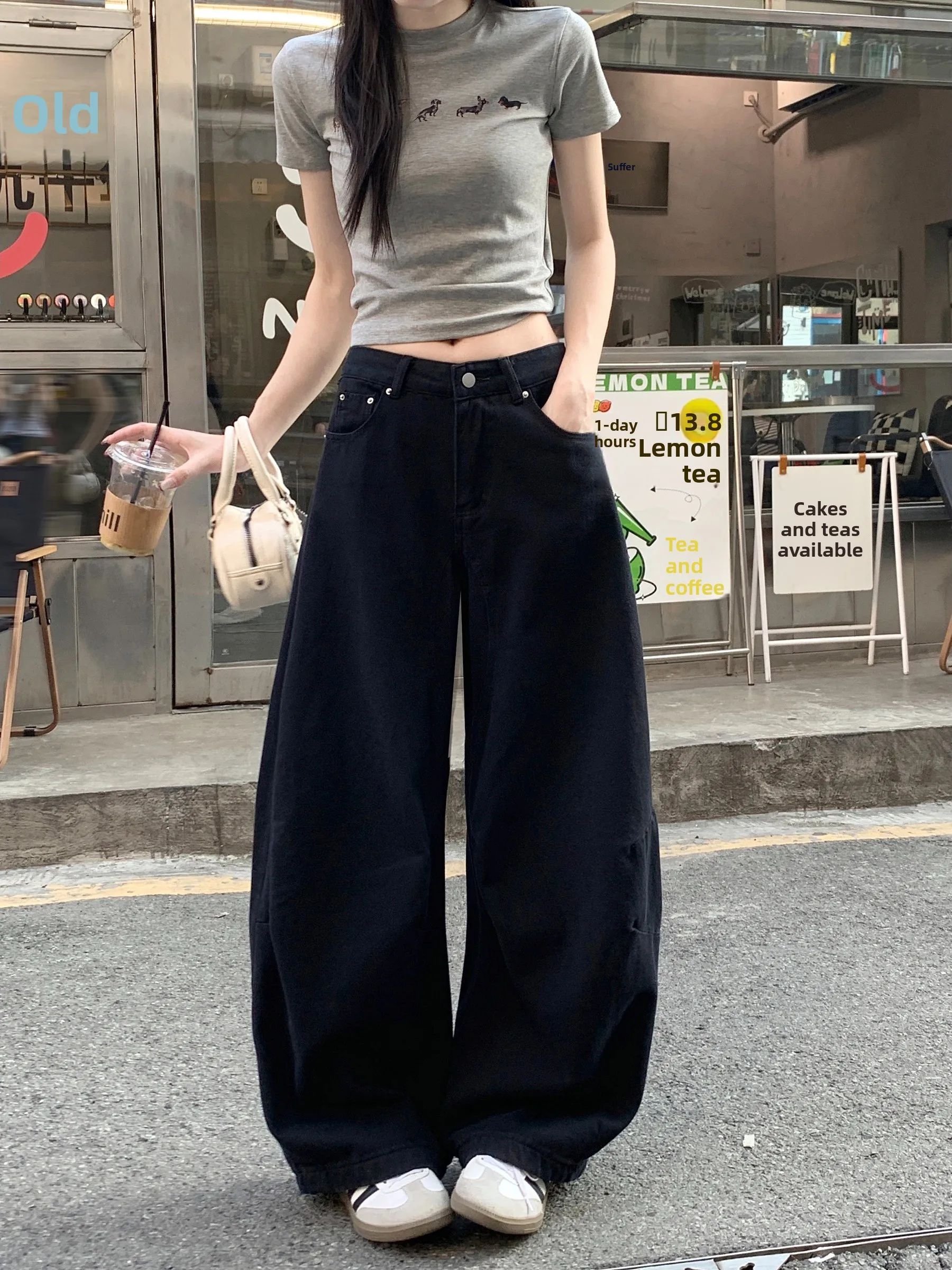 

Женские джинсы с низкой посадкой и широкими штанинами, весна 2026, новые, свободные, повседневные, стройнящие, универсальные, в стиле ретро, повседневные весенние брюки