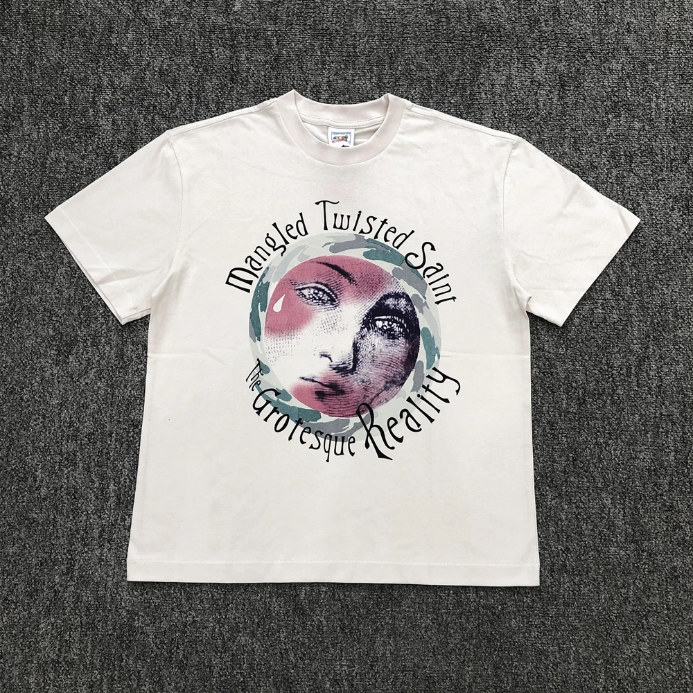 Yao Fashion Graphics Print Tee Tops Casual Oversize Baggy Summer Short Sleeve Daliy Wear Street Style