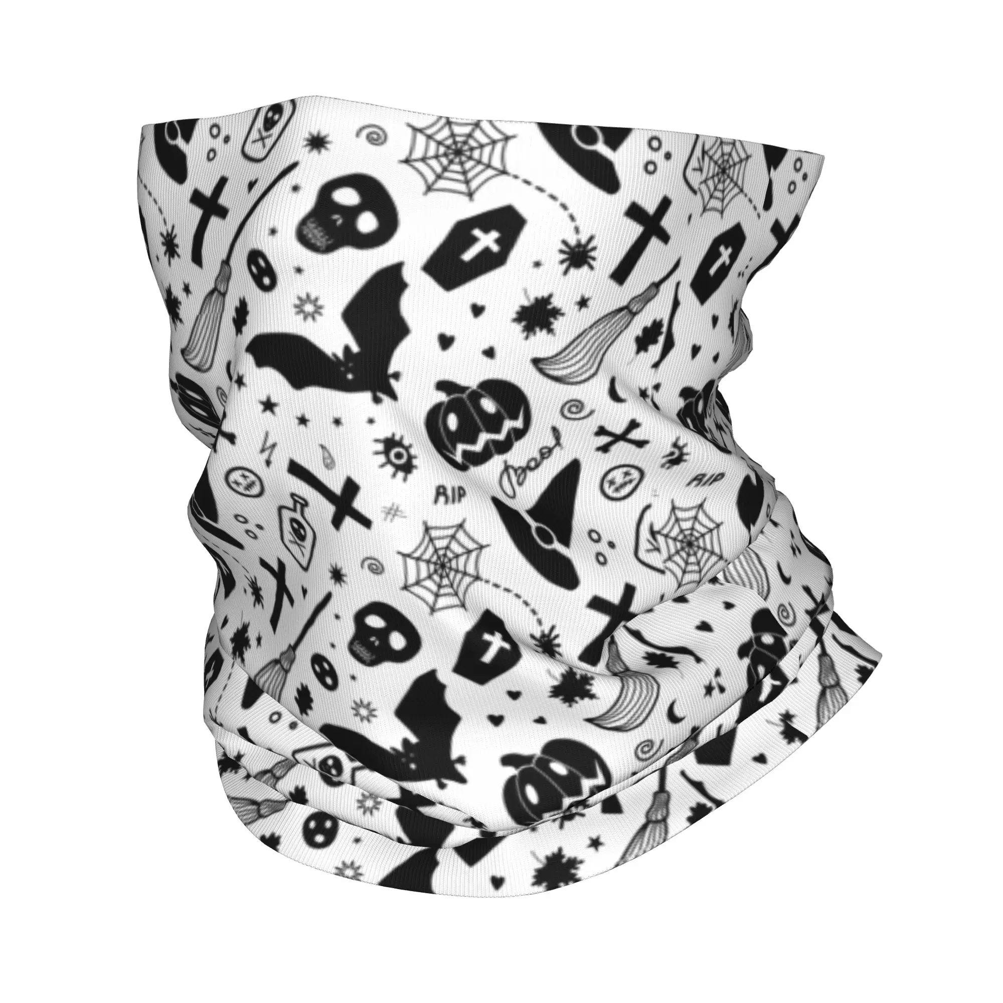 Bats Halloween Goth Occult Witch Bandana Winter Neck Warmer Men Windproof Wrap Face Scarf for Ski  Gaiter Headband