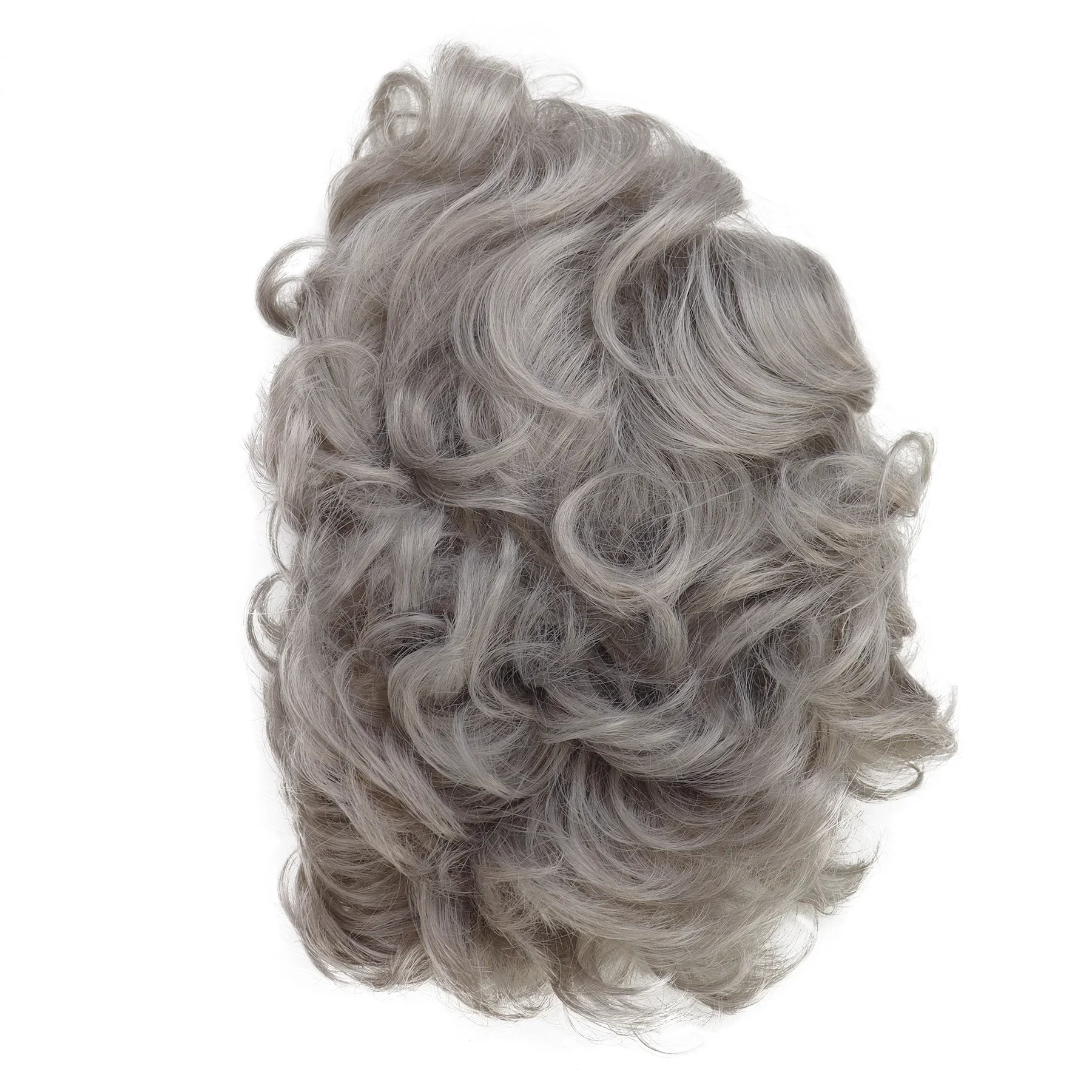 GNIMEGIL Synthetic Ombre Gray Curly Wig for Women Short Mommy Wigs Old Lady Wig 60s Dorothy Golden Girls Wig Costume Grandmother