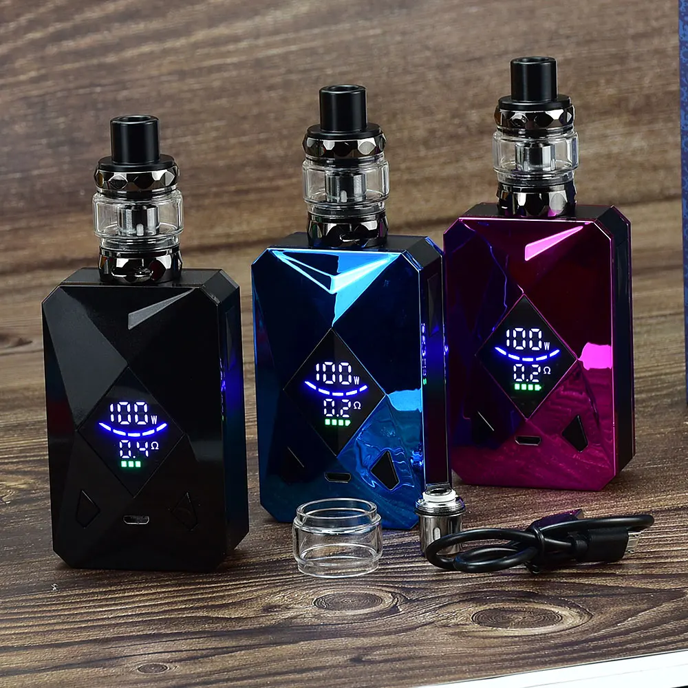 100W Box Mod Vape Kit m6 mod kit 4ml Vaper Atomizer 2600mah Battery Electronic Cigarette vape Vaporizer kit