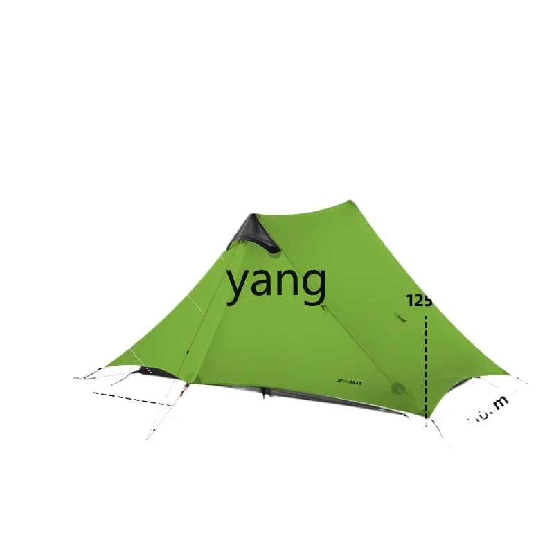 LH Double-Person Silicon Coated Lightweight Rodless Pyramid Tent Rainproof Camping Tent