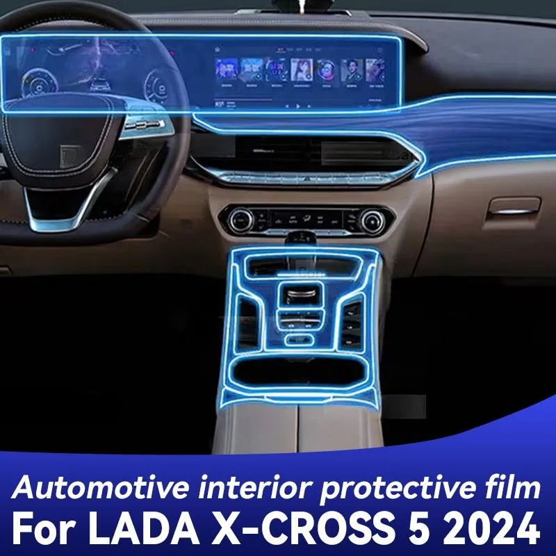 

For LADA X-CROSS 5 2023 2024 Car TPU Gearbox Panel Navigation Screen Interior Protective Film Protect Sticker Anti-Scratch