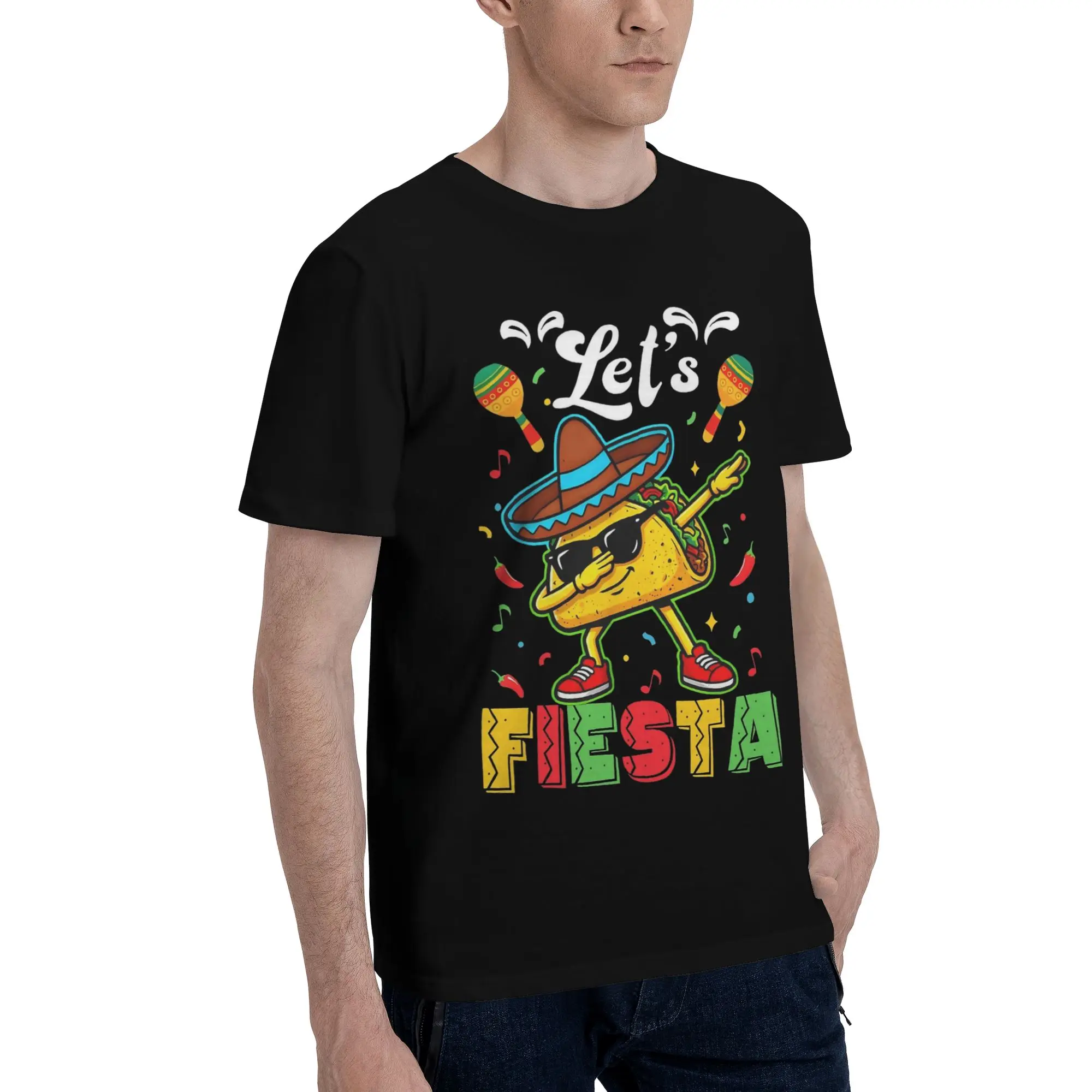 Let's Fiesta Cinco De Mayo  Tee Shirt for Men Women Gift T Shirts  Cotton Clothes