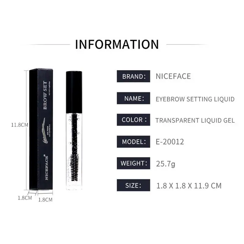 Clear Eyebrow Setting Gel Waterproof And Transparent Eyebrow Eyelash Fixed Gel Long Lasting Eyebrow Shaping Styling Liquid