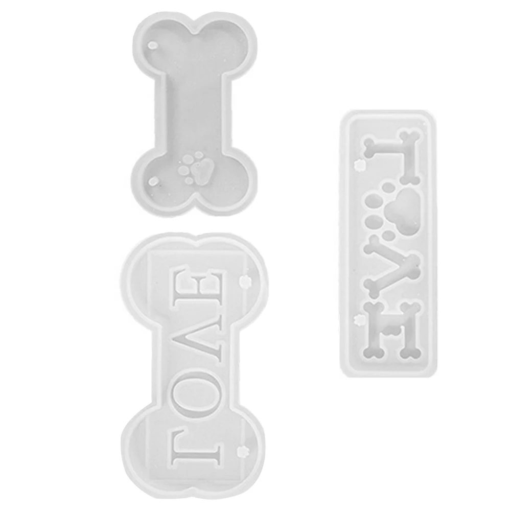 

1 set Alphabet Silicone Mold Bone Casting Resin Keychain Molds DIY Handmade Crafts Dog Tag Treats Jewelry Accessories