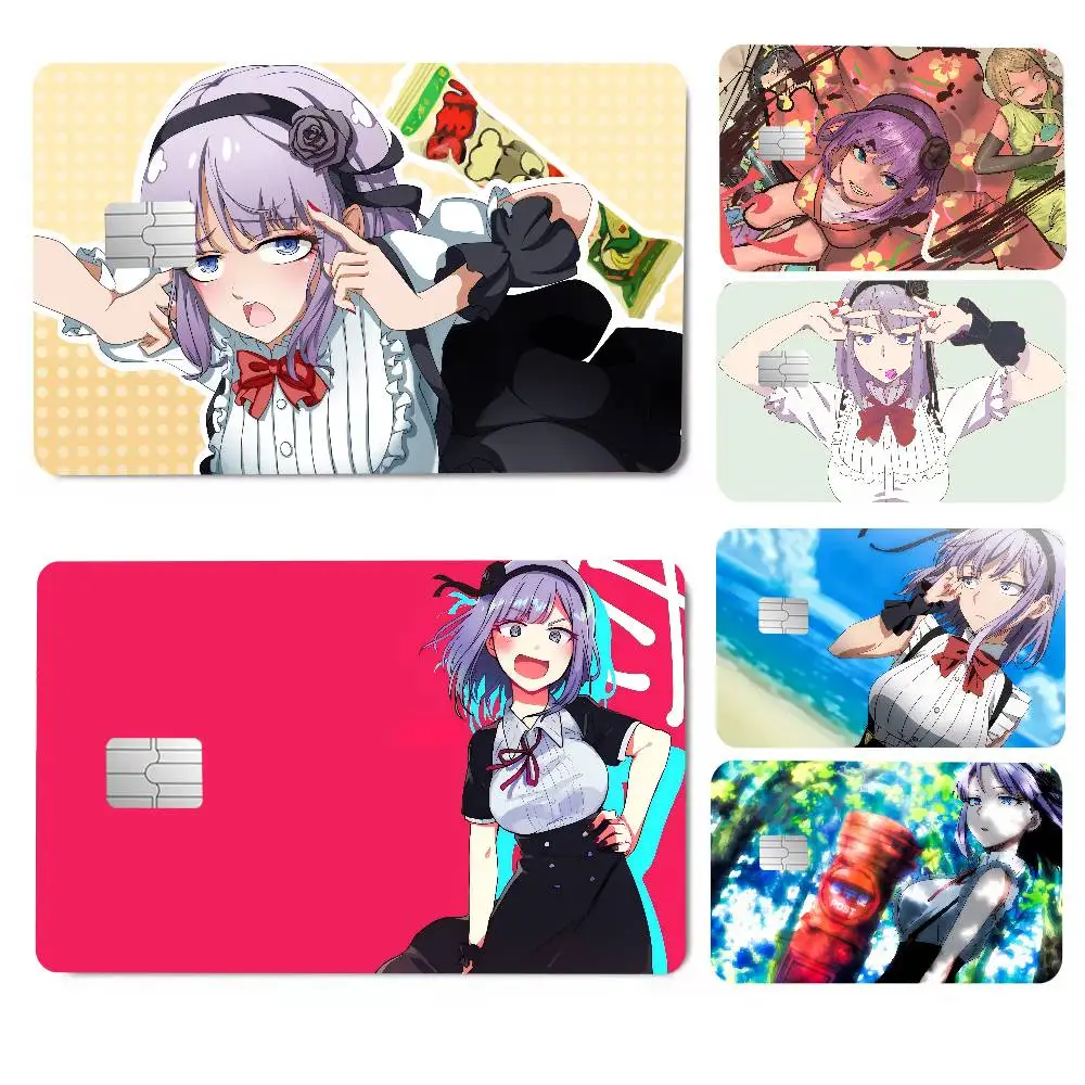 Pegatinas de Anime Dagashi Kashi para tarjetas de crédito, 4 unidades, 1 juego, pegatinas para tarjetas bancarias, tarjetas de autobús, metro, impermeables, regalo para mujeres