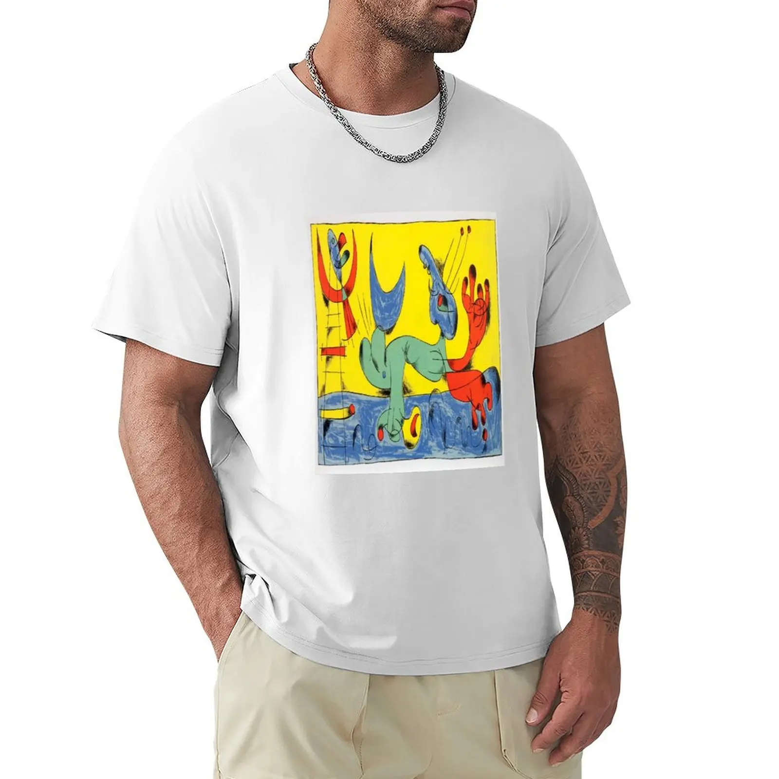 Joan Miro Playing Dog Lithograph in Colors 1956 T-Shirt Blouse summer tops Aesthetic clothing plus sizes designer t shirt men