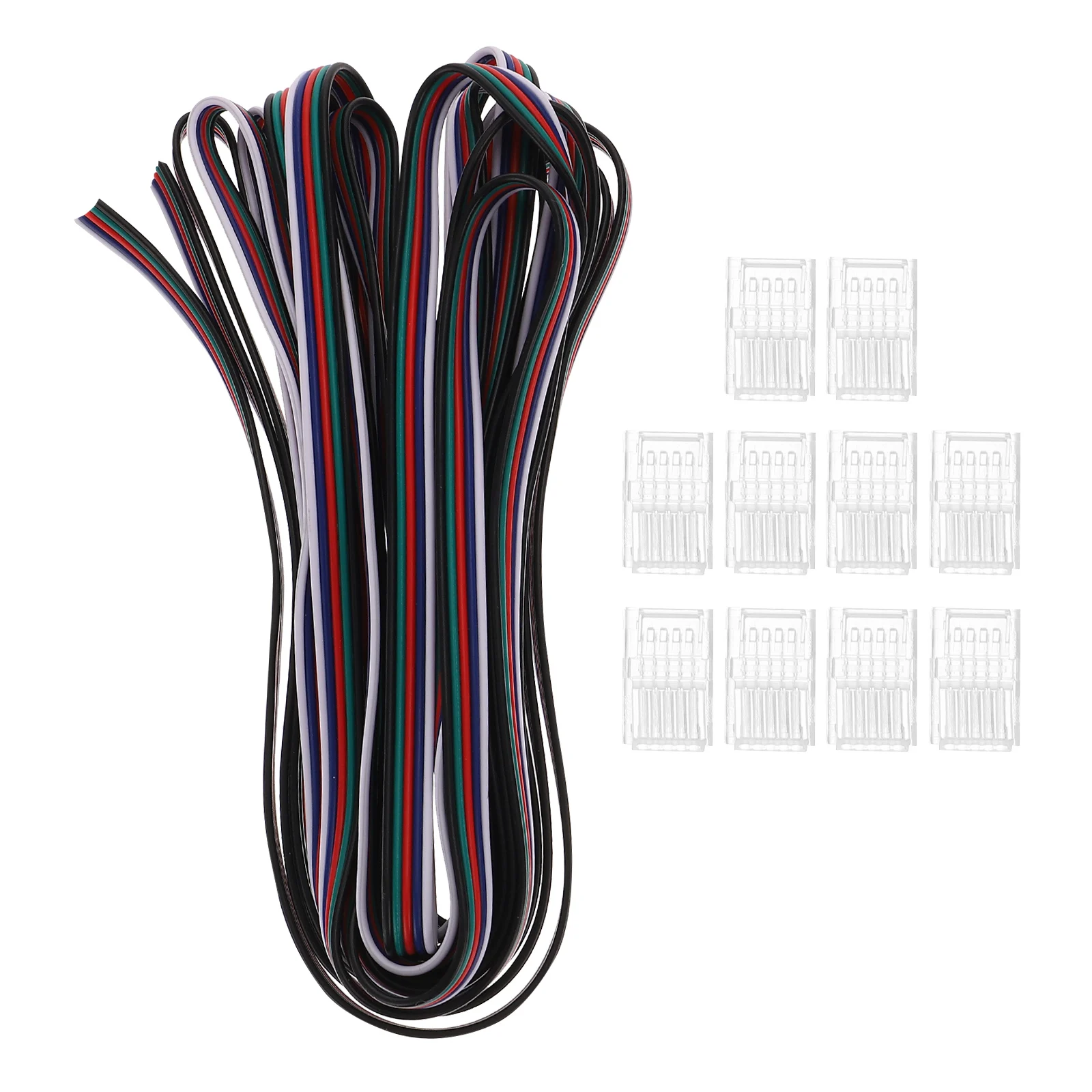 

10pcs LED Light Strip Connector 5 Pin RGBW Crystal Waterproof Solderless Adapter Electrical Equipment Led Strip Accessories
