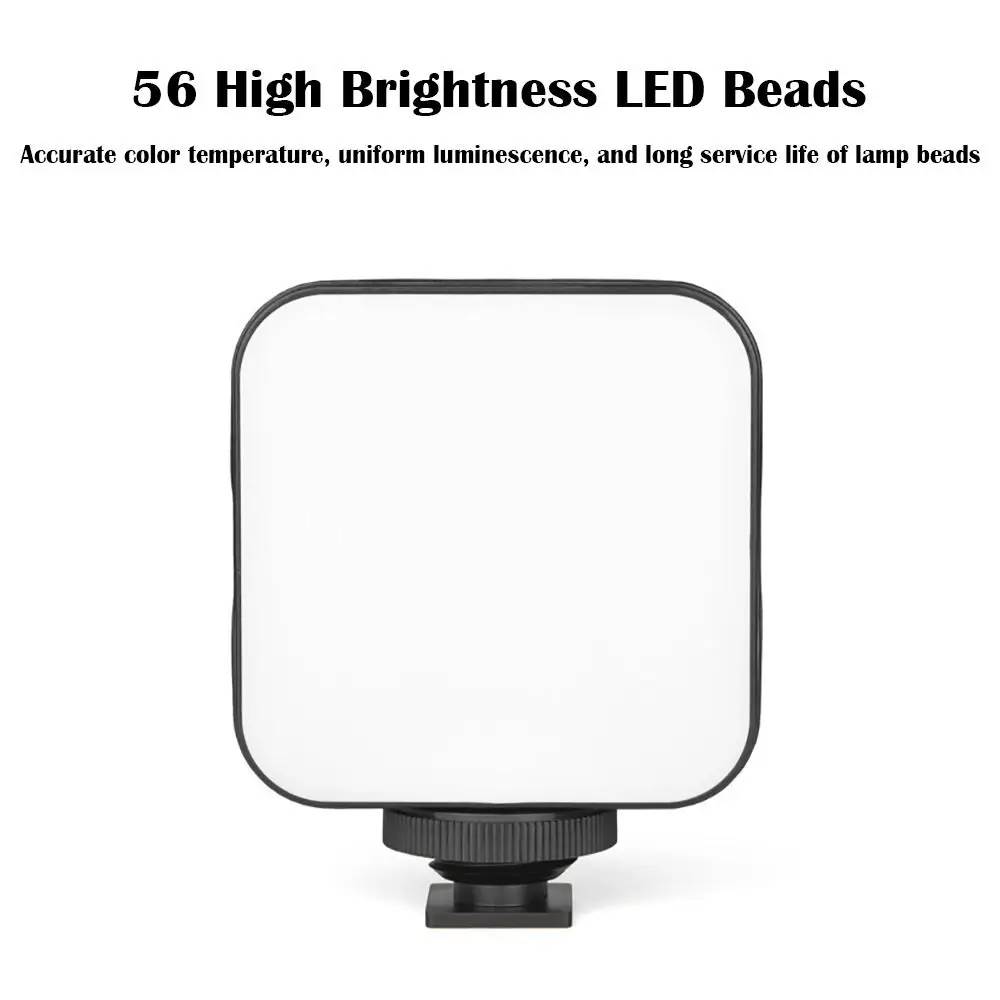 Мини-светодиодный светильник для фотосъемки, 6500 К, заполняющая лампа с регулируемой яркостью, крепление для горячего башмака, зарядка через USB для мобильного телефона/камеры
