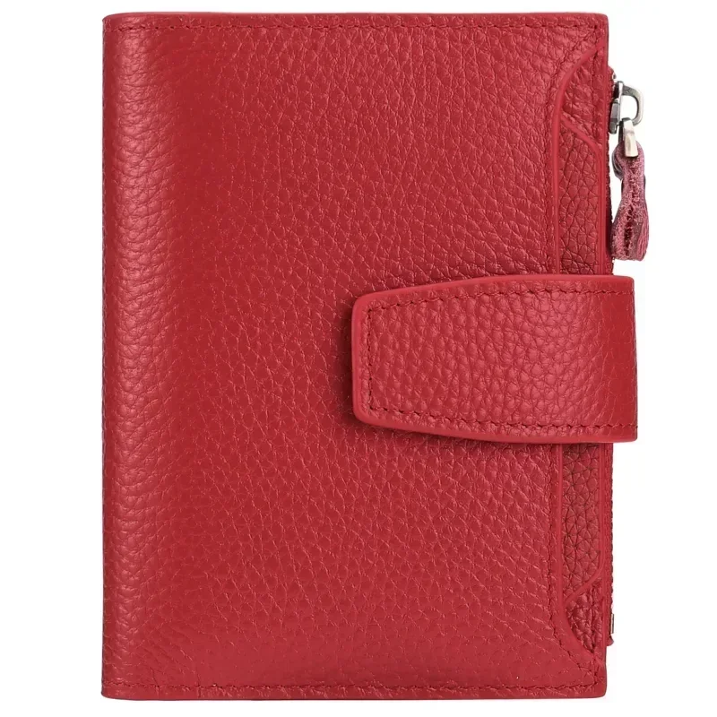 Women Short Genuine Leather Wallets Vintage Purse Multi-functional Clutch Coin Card Holder High-quality Small Money Clip 8Z