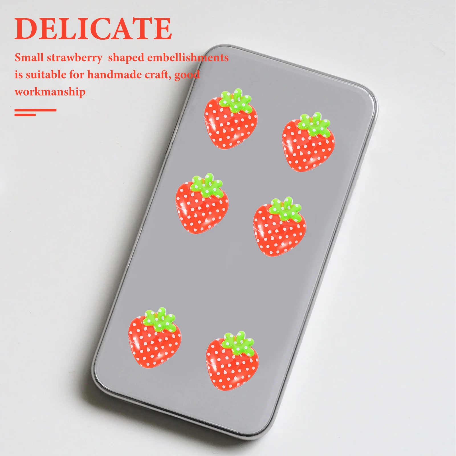 

30Pcs Strawberry Resin Charms DIY Craft Material Phone Case Decor Flat Back Handmade Embellishments Small Accessories