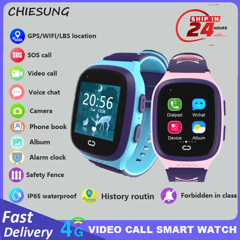 Połączenie wideo 4G Inteligentny zegarek dla dzieci LT31 Wodoodporny WiFi GPS Aparat fotograficzny Telefon Dziecko Ciekawe gry Monitor Smartwatch SOS Prezenty