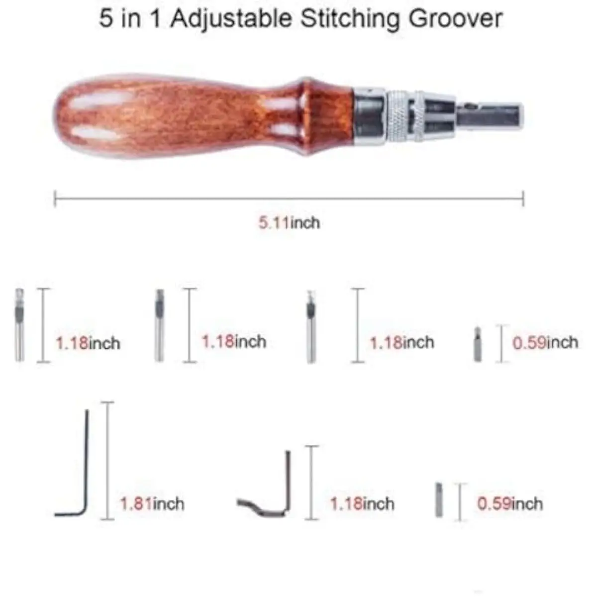 7pcs Pro Adjustable Leather Stitching Groover, Leather Edge Bevelers, DIY Leathercraft Working Tools, Sew Crease Leather Carving
