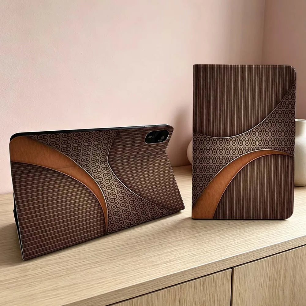 Brown Curve Pattern Design Soft For Xiaomi Redmi Mi Pad 8 7 6 5 4 2 SE K Pro Max Ultra Poco Pad Foldable Tablet Case