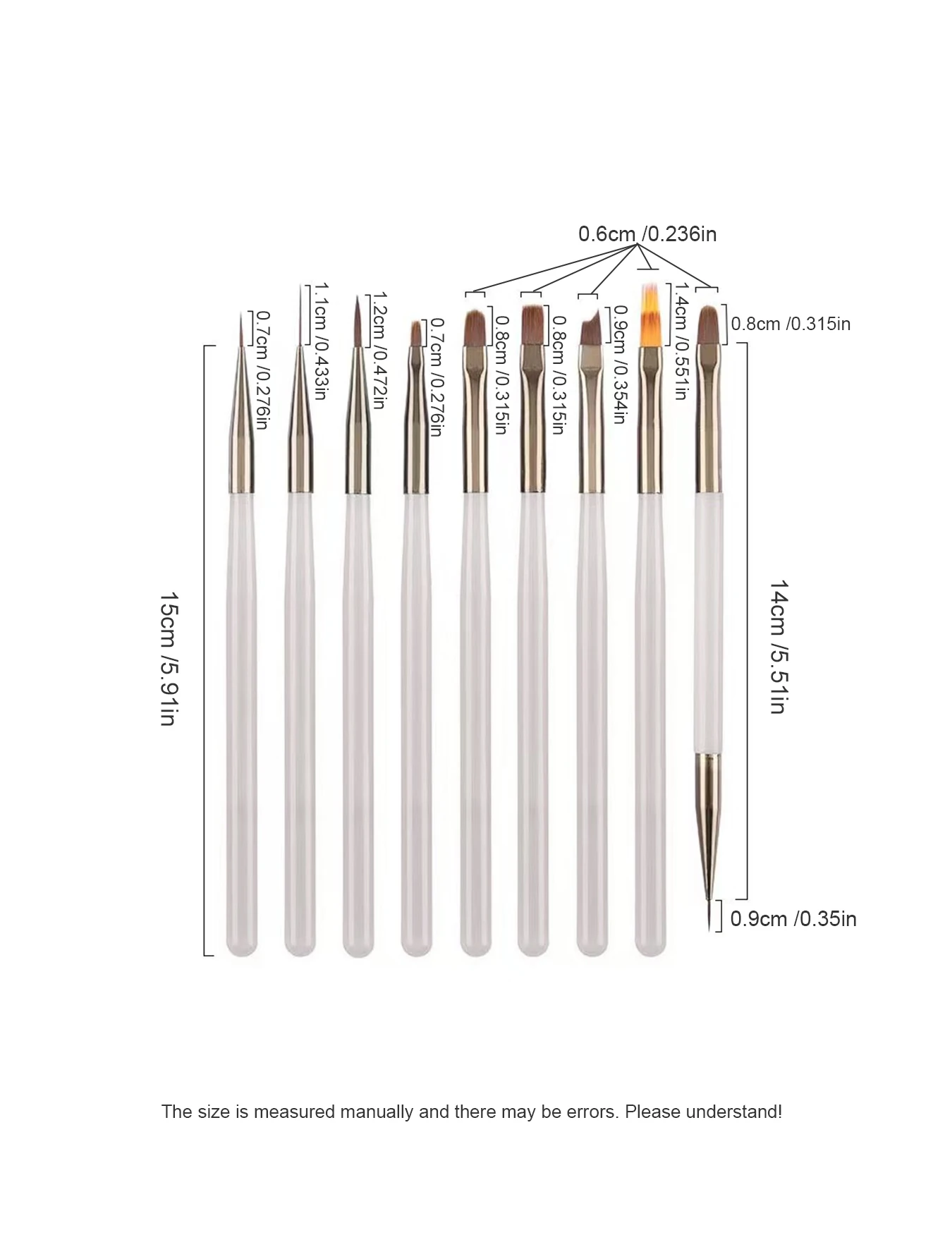 9 개의 네일 아트 브러쉬 드로잉 라인 1 세트 작은 데이지 유니버설 컬러 페인팅 파인 그라디언트 조각 블렌딩 페인팅 펜