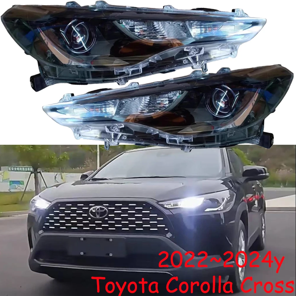 1pcs car bupmer head light for Toyota Corolla cross headlight 2022~2024y car accessories DRL fog for Toyota Corolla headlamp