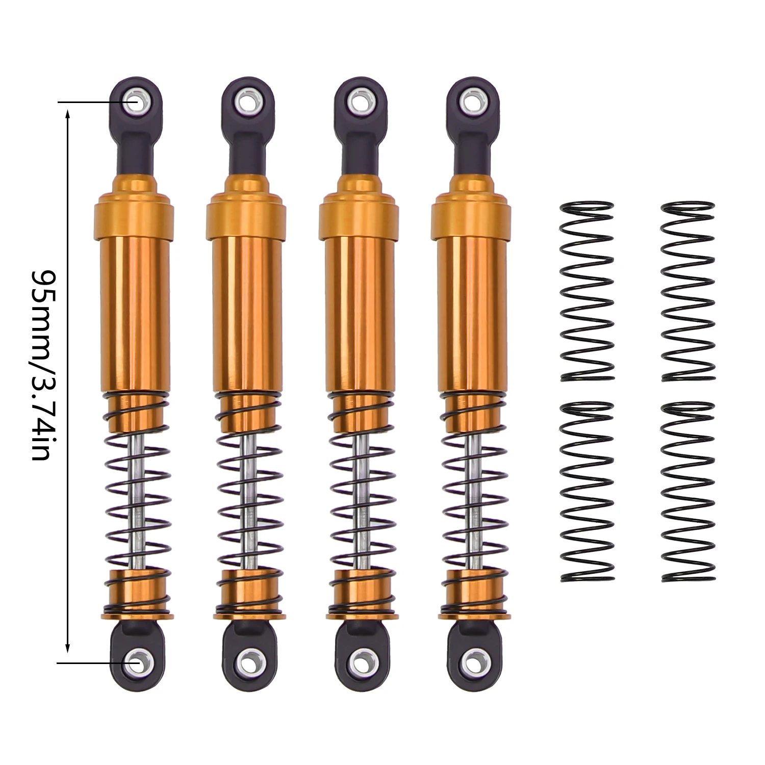 FACSNY Big Bore Shocks aus Metall, 75 85 95 105 115 mm, mit Öl gefüllt, für 1/10 RC Crawler LCG Cheater Rigs SCX10 TRX4 Gamde R1 Comp Builds 8