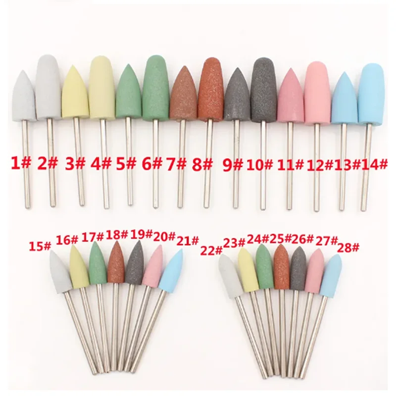 Dental Polishing Burs Polishers Diamond Nail Drill Bits Silicone Rubber Polisher Grinders Dentistry Accessories Dentist Tools