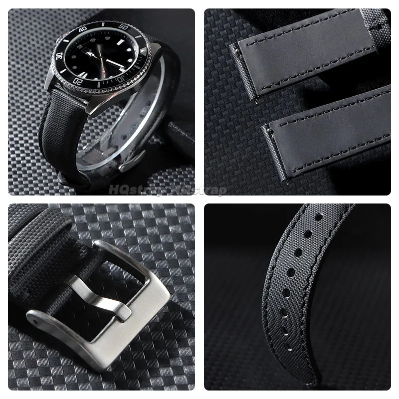 Cinturino per orologio in nylon con tela di vela da 18mm 20mm 22mm per Omega per cinturino in pelle Seiko Accessori per orologi con cinturino impermeabile a sgancio rapido
